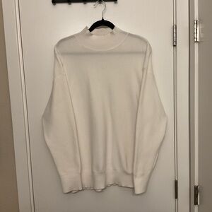 Classic White Men's Ribbed Knit Sweater